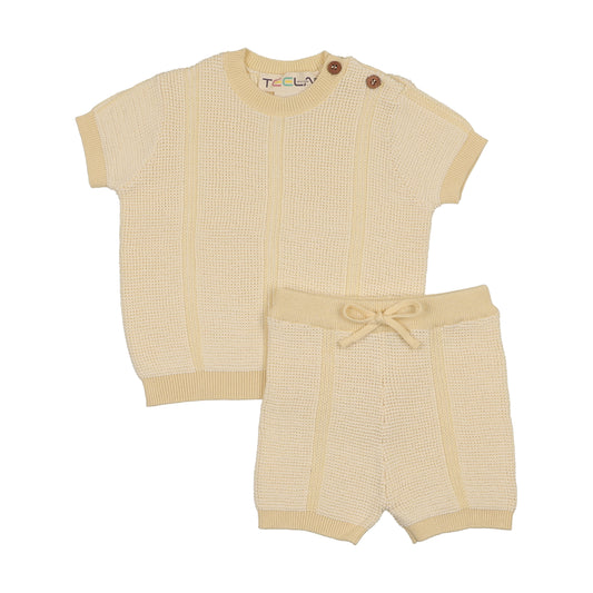Yellow Knit Baby Boy Set