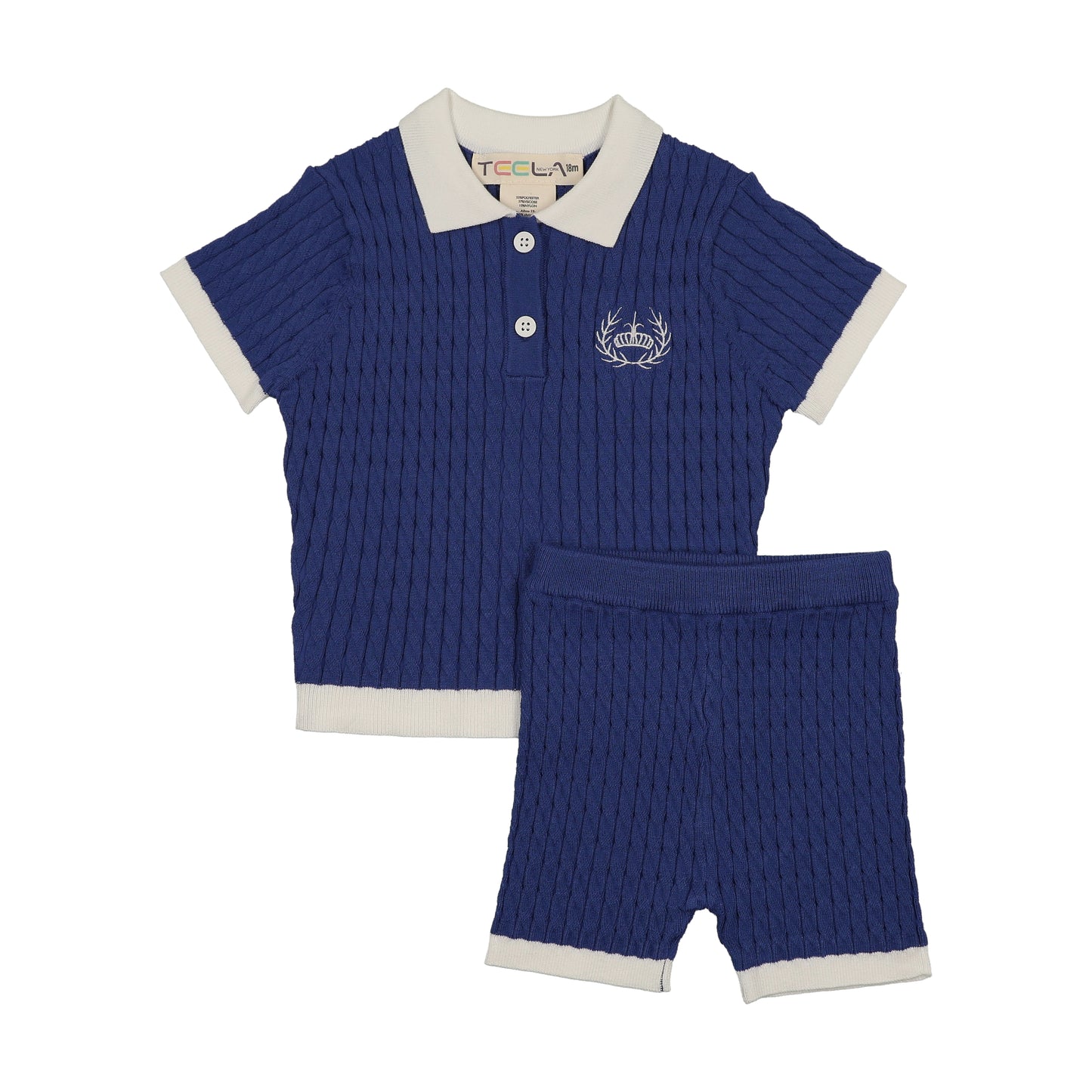Cobalt/White Knit Baby Boy Set