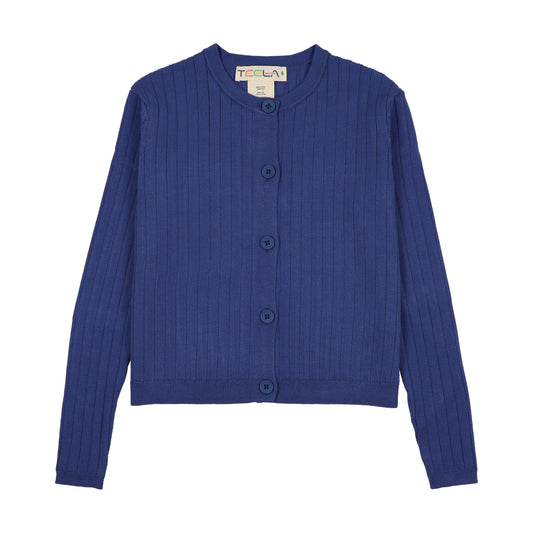 Blue Ribbed Cardigan