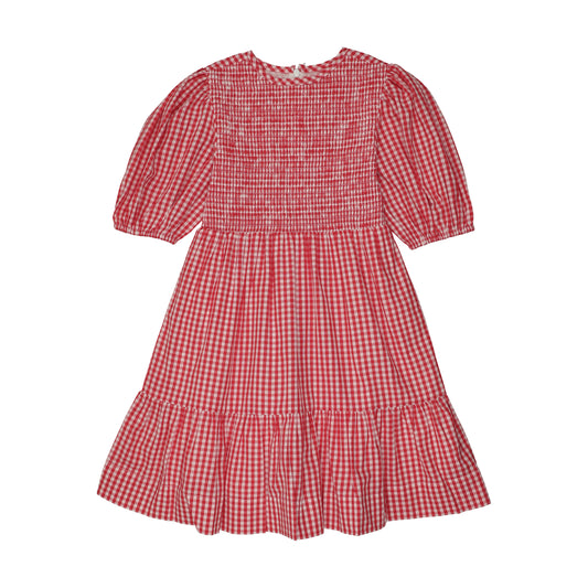 Coral Gingham Dress