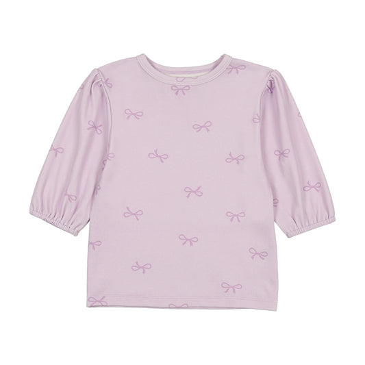 Lavender Bow Printed Top
