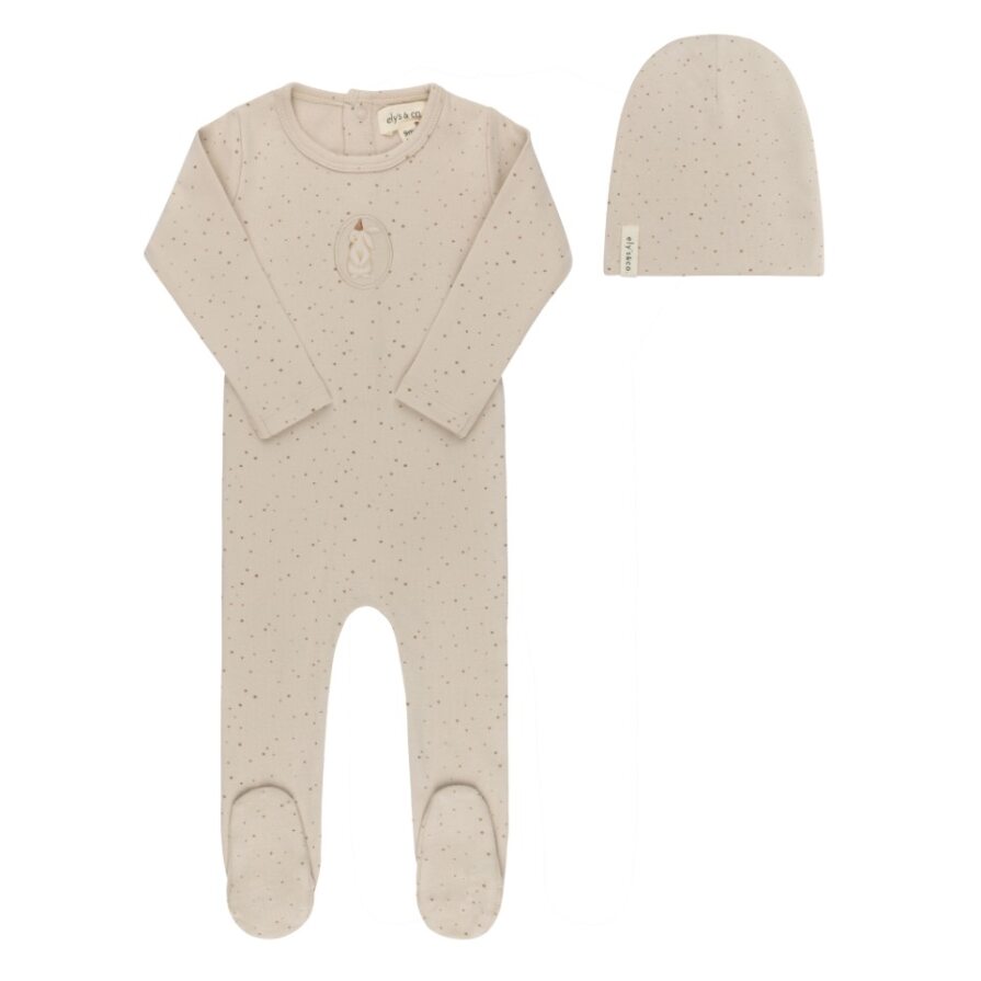 Cotton Bunny Tan Footie+Beanie