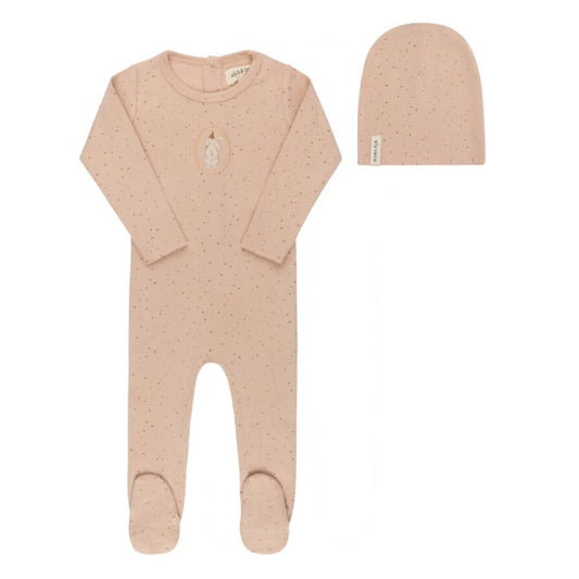 Cotton Bunny Pink Footie+Beanie