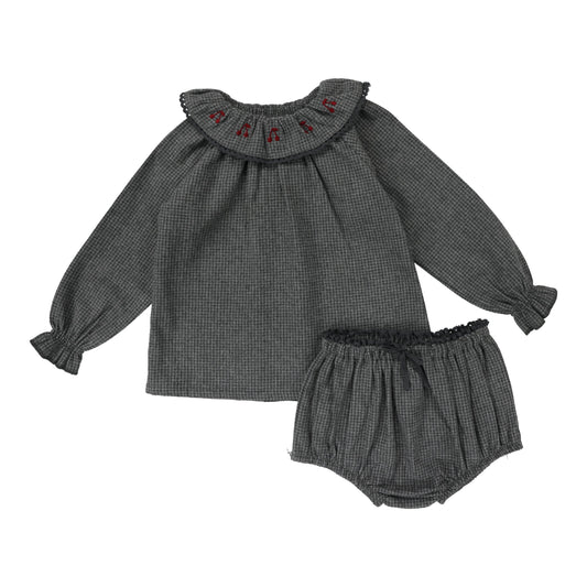 Toddler Girls Set - Grey Houndstooth