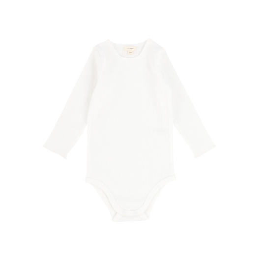 Ribbed Crewneck Onesie LS- Off White