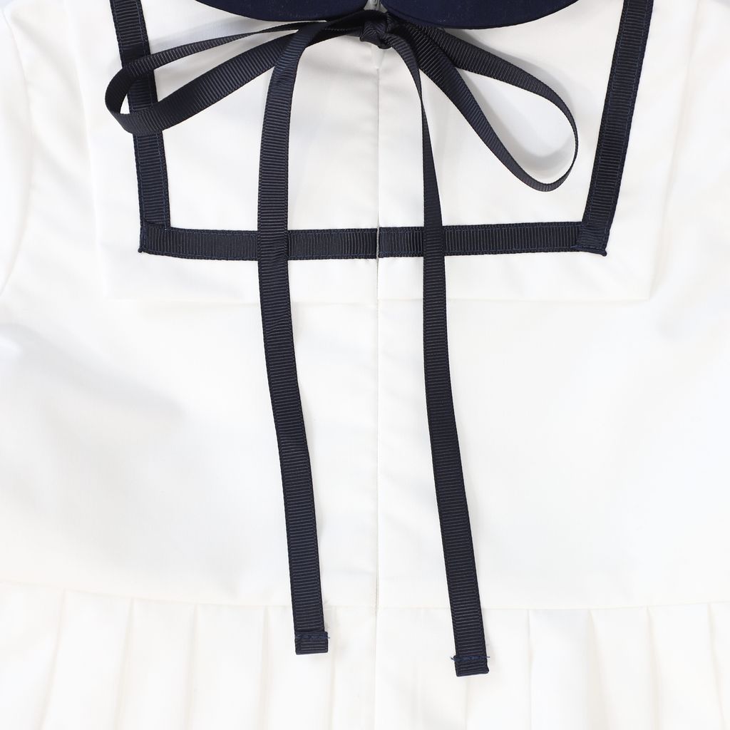 Ivory Collared Trim Dress