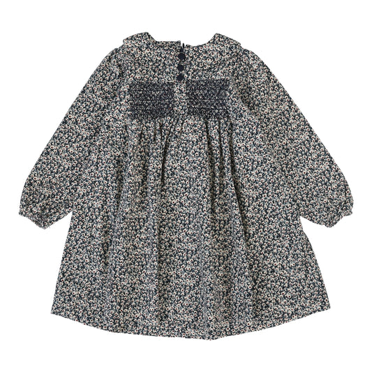 Daisy Floral Dress - Dusty Blue