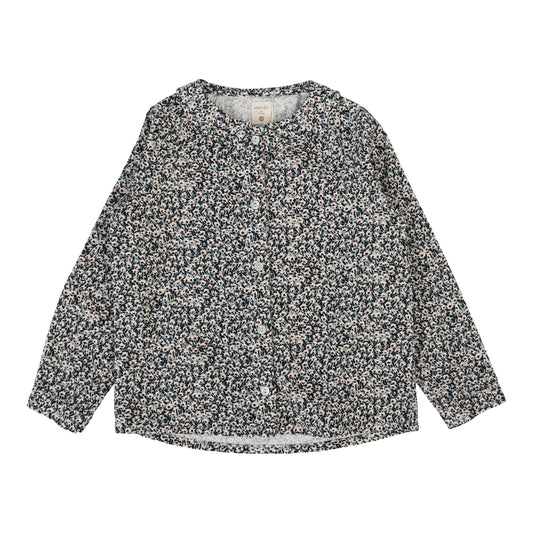 Daisy Floral Blouse - Dusty Blue
