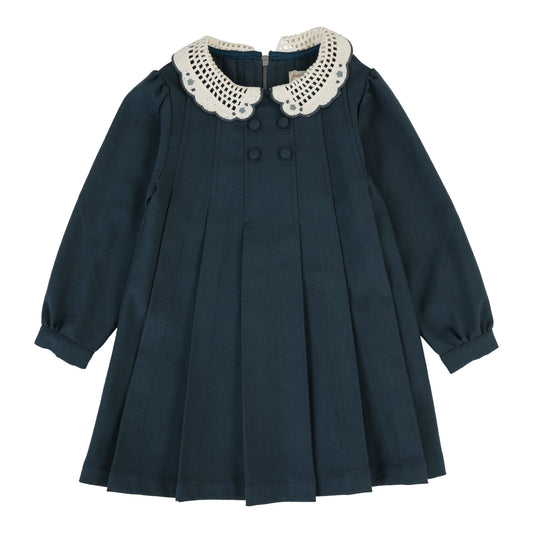 Crochet Collar Dress Slate