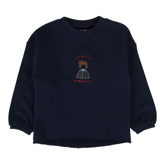 Plaid Detail Girls Sweatshirt