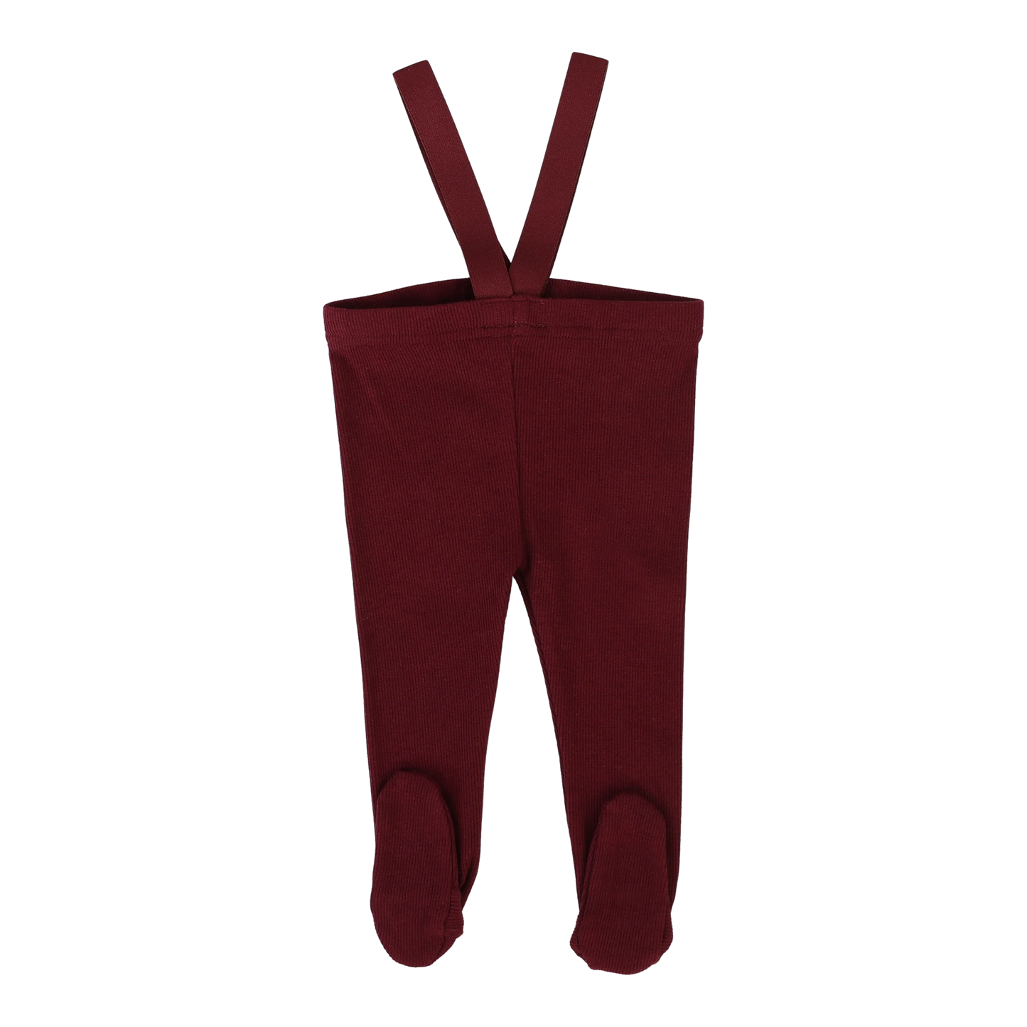 Footed Suspender Leggings Wine