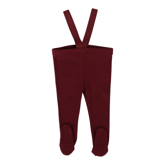 Footed Suspender Leggings Wine