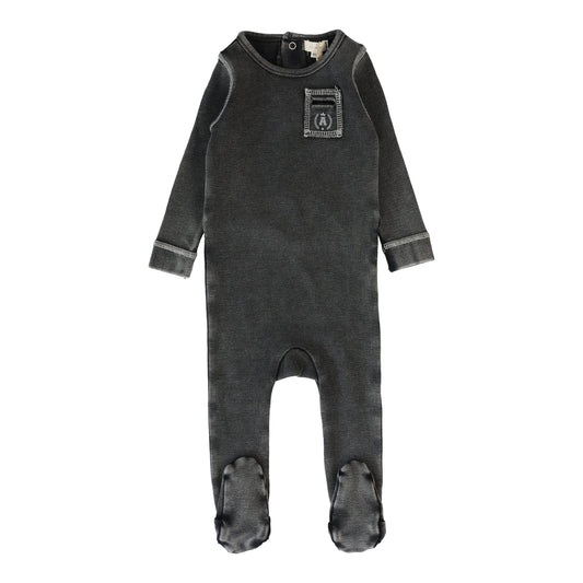 Contrast Footie Black Wash Boy