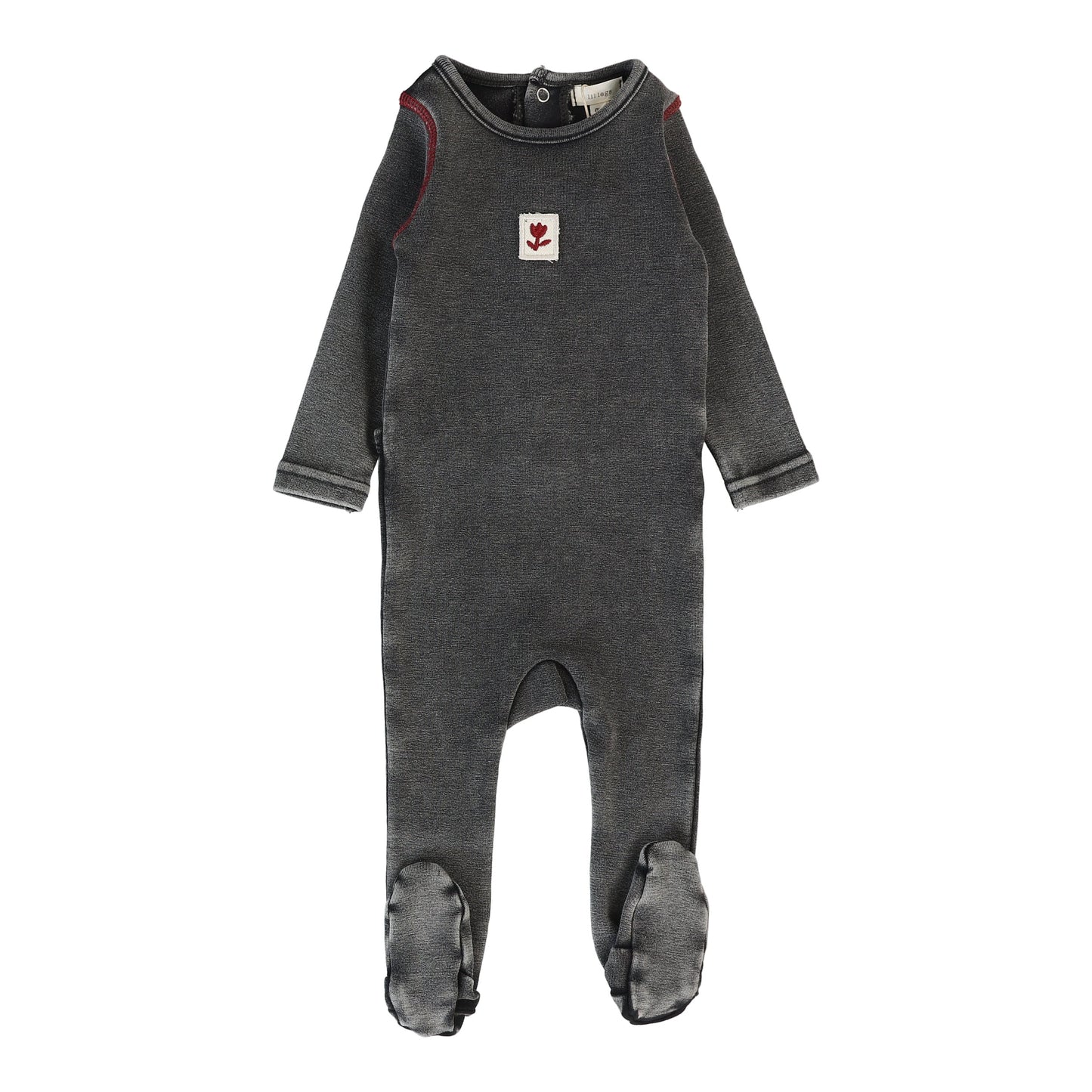 Contrast Footie Black Wash Girl