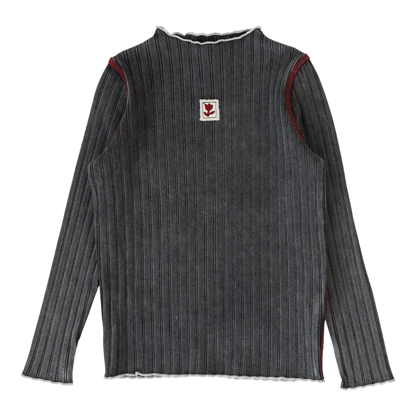 Contrast Funnel Neck Black Wash