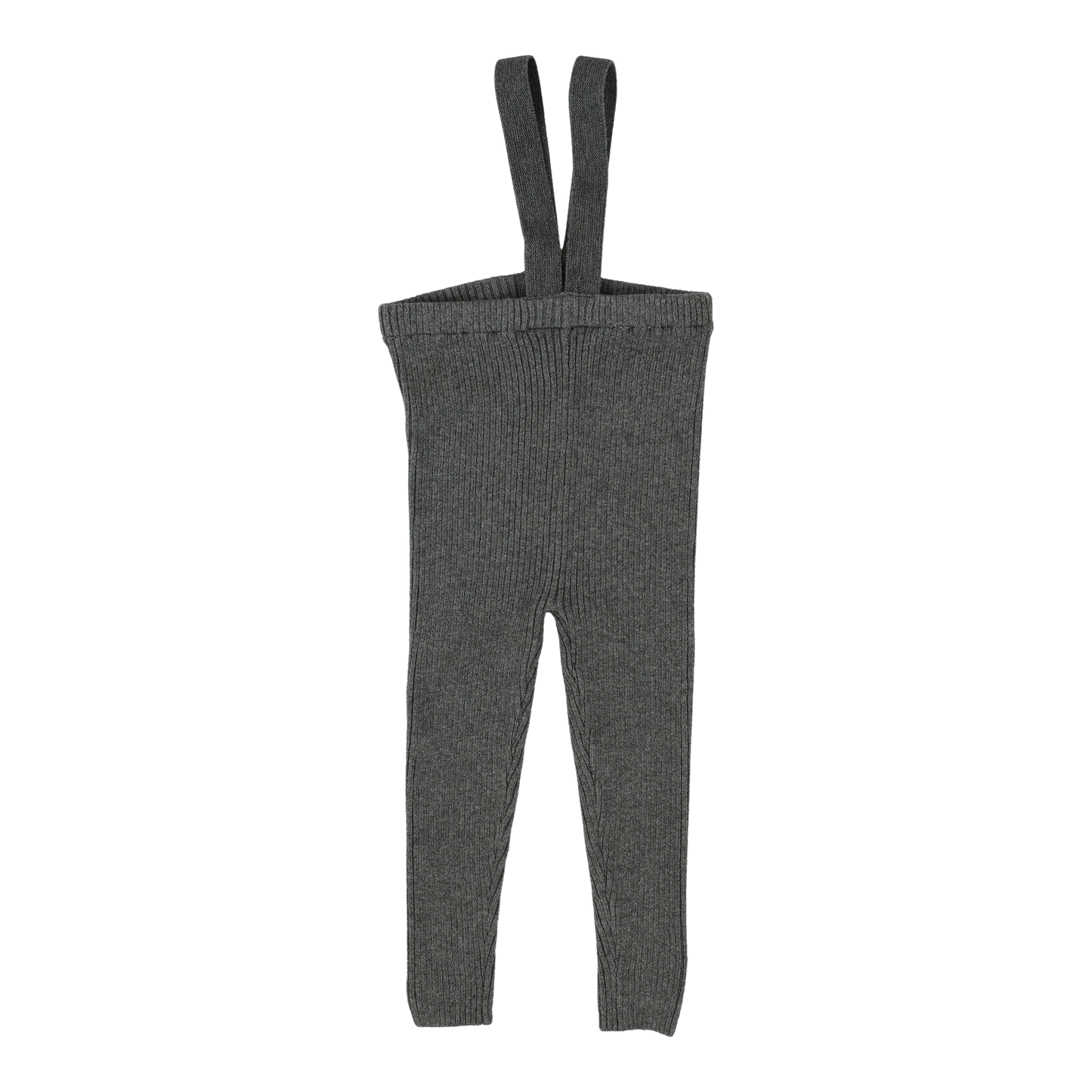 Knit Long Suspender Leggings Mid Grey