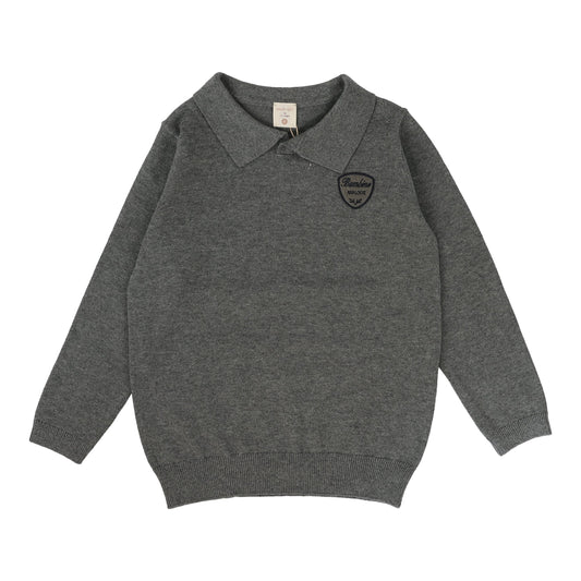 Knit Polo Mid Grey
