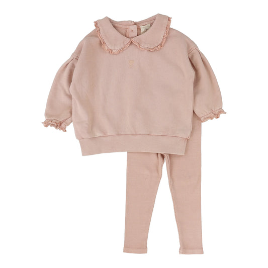 Wash Girls Sweatshirt Set Dusty Pink