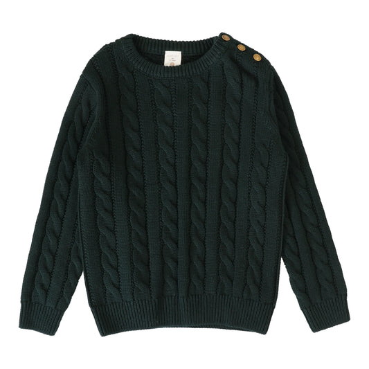Cable Knit Sweater Hunter Green