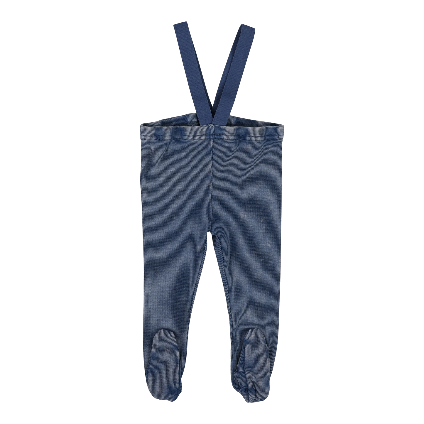 Footed Suspender Leggings Blue Wash