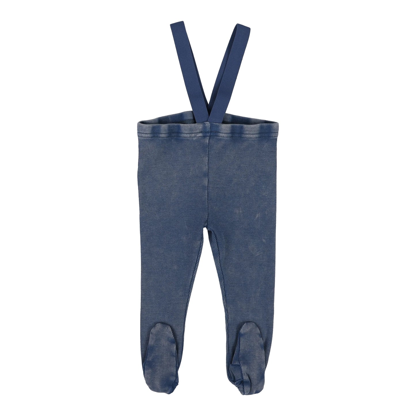 Footed Suspender Leggings- Blue Wash