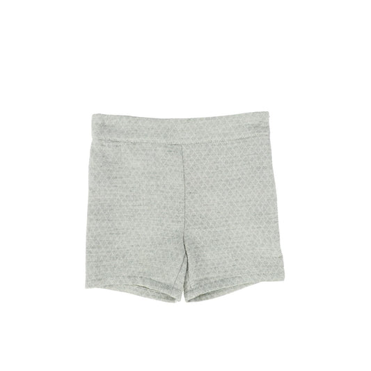 Green Textured Button Shorts