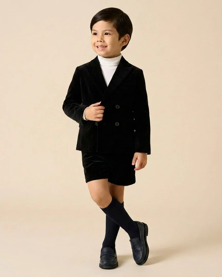 Trim Velvet Blazer