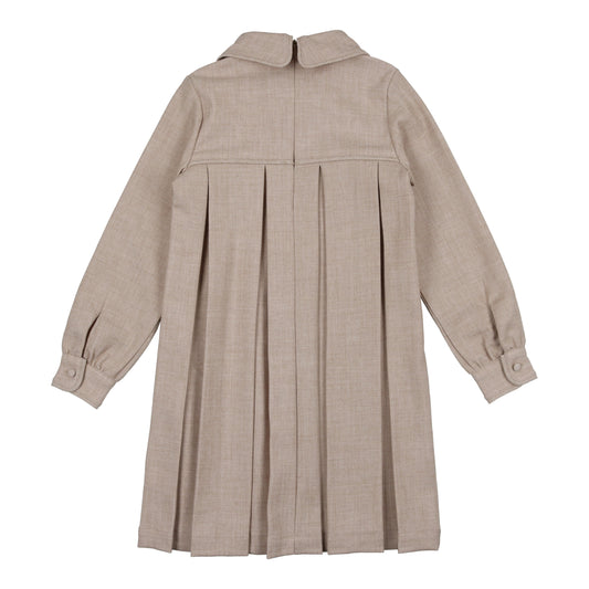 Box Pleat Oatmeal Dress