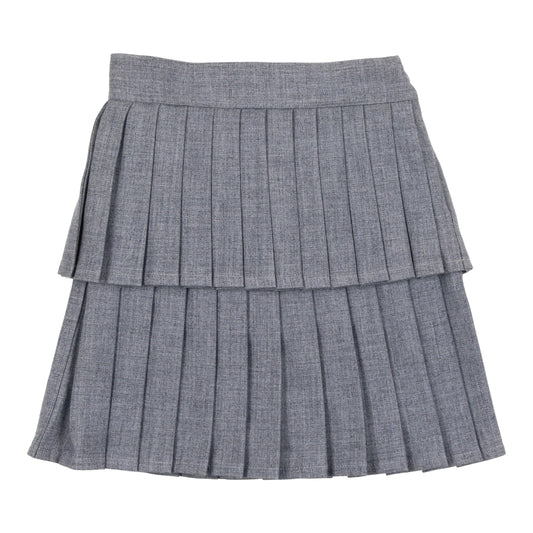 Heathered Blue Pleated Skirt