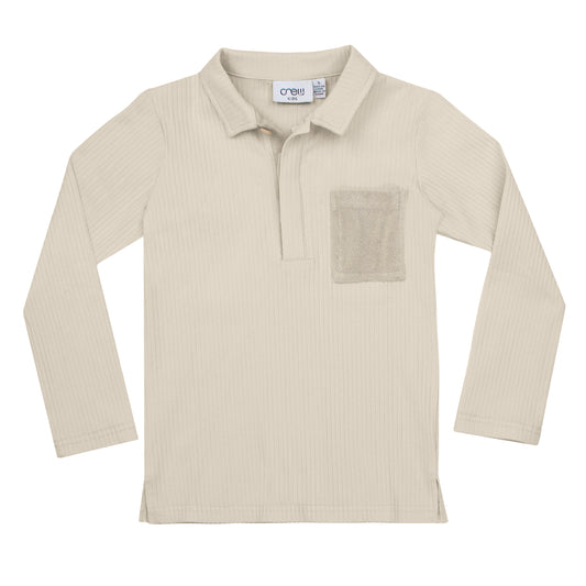 Rib Long Sleeve Polo