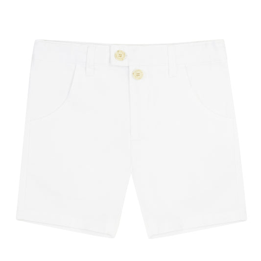 Off White Cotton Shorts