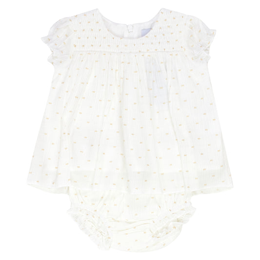 White Smocked Spot Set