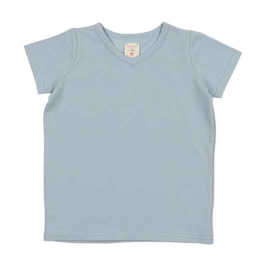 Light Blue Cotton V-Tee