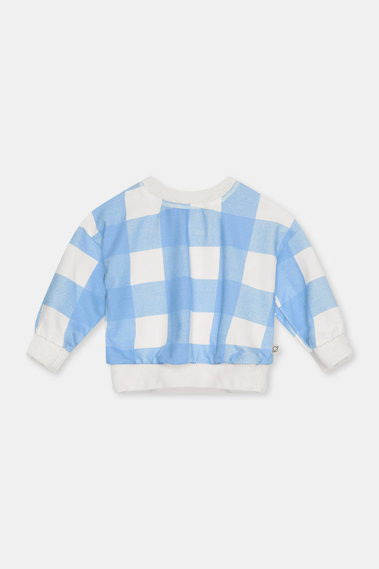 Fleece gingham baby sweatshirt with Pants