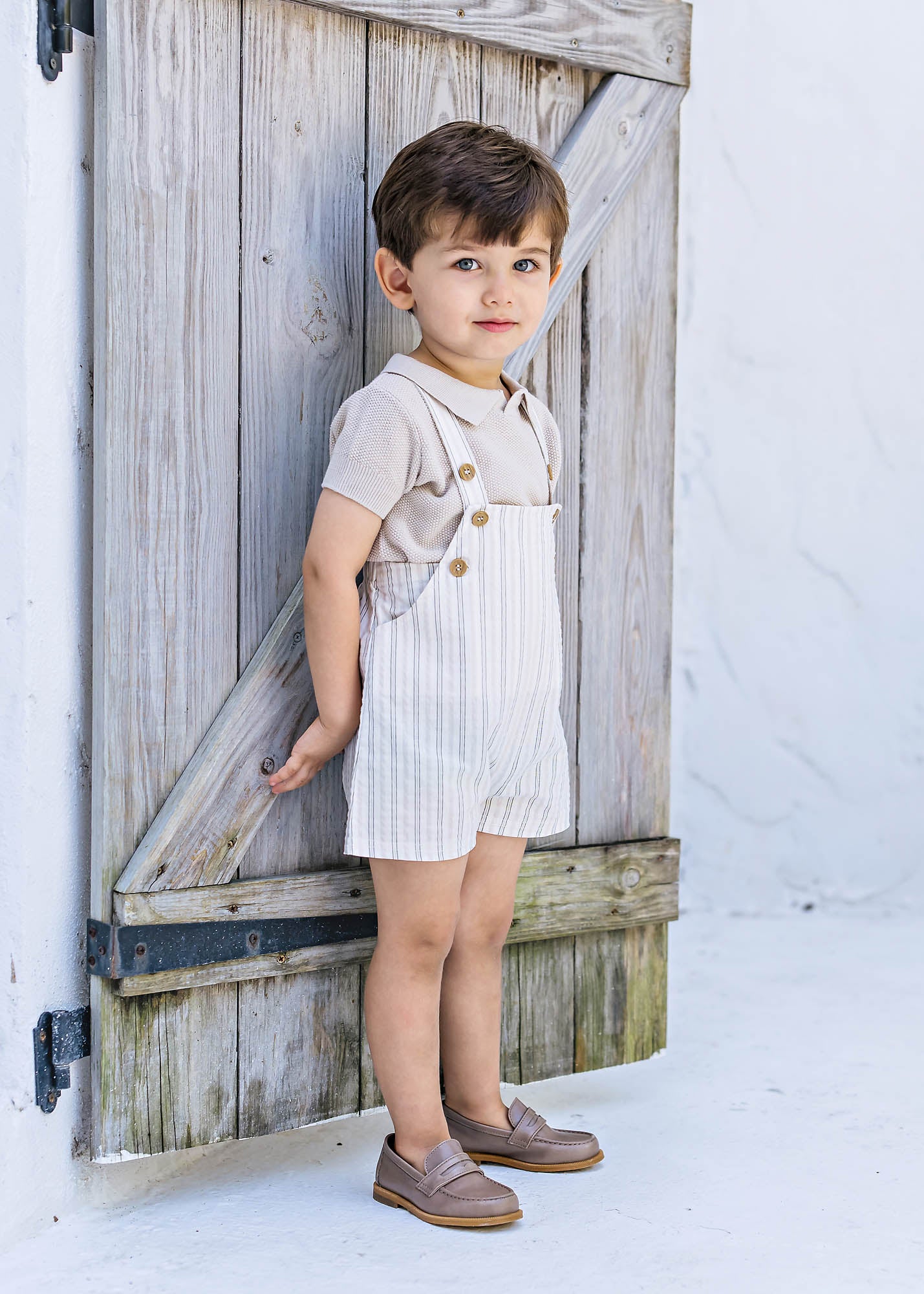 Linen Overalls Multi Stripe