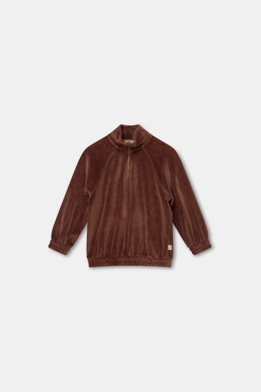 Velour Sweatshirt - Brown