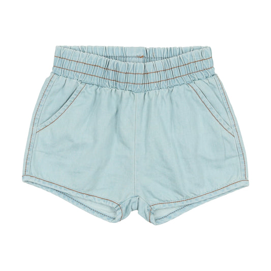 Denim Track Shorts Chambray