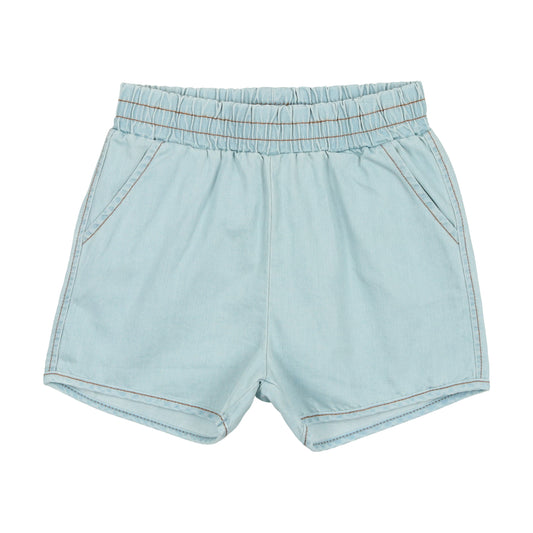 Denim Track Shorts Chambray