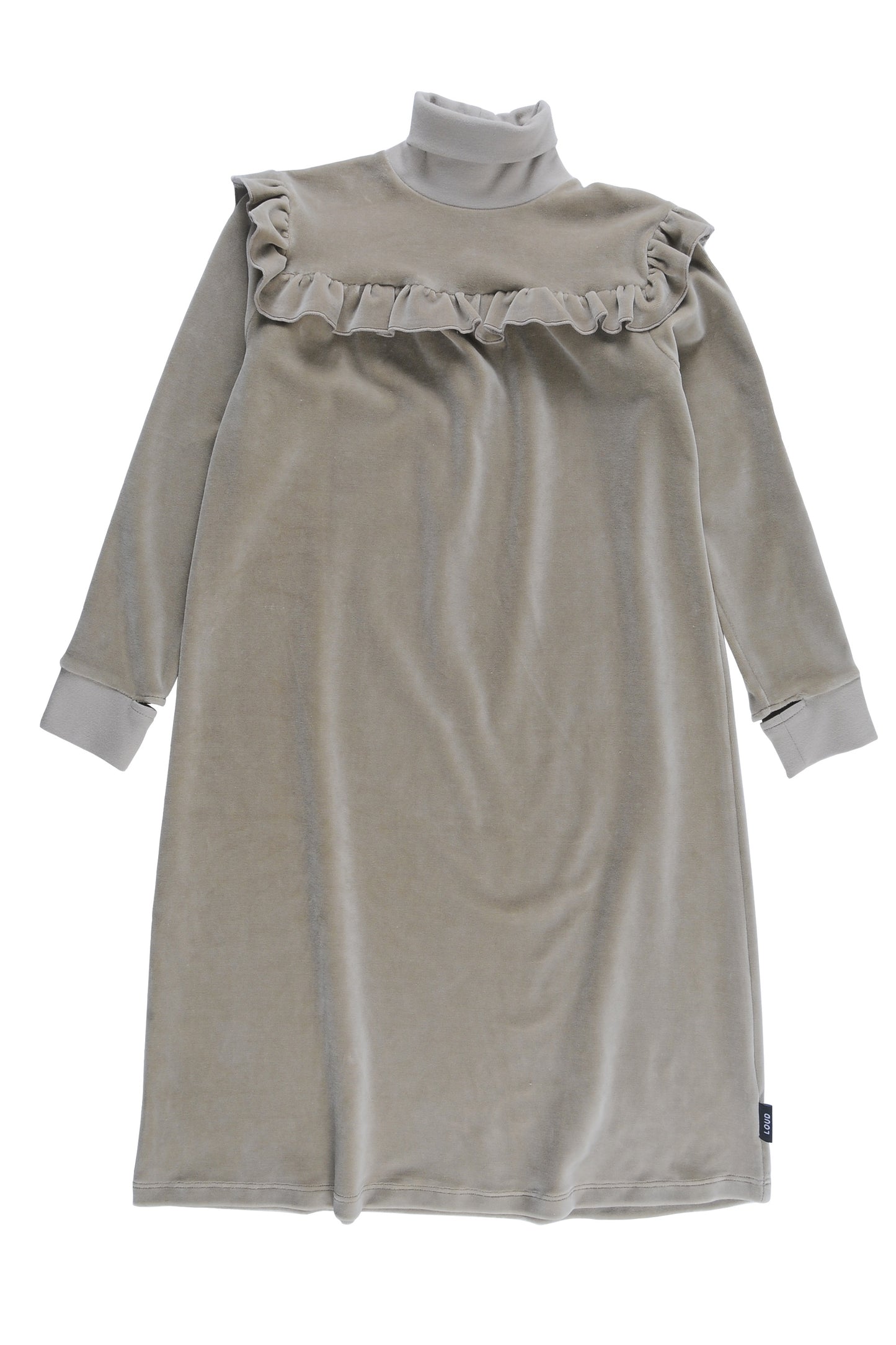 Innovative Taupe Velour Long Dress