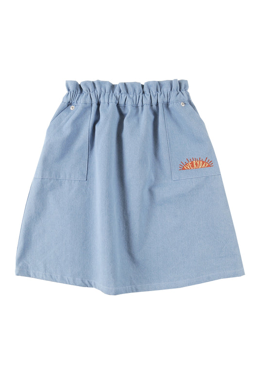 VIBE  LIGHT BLUE denim washed Skirt