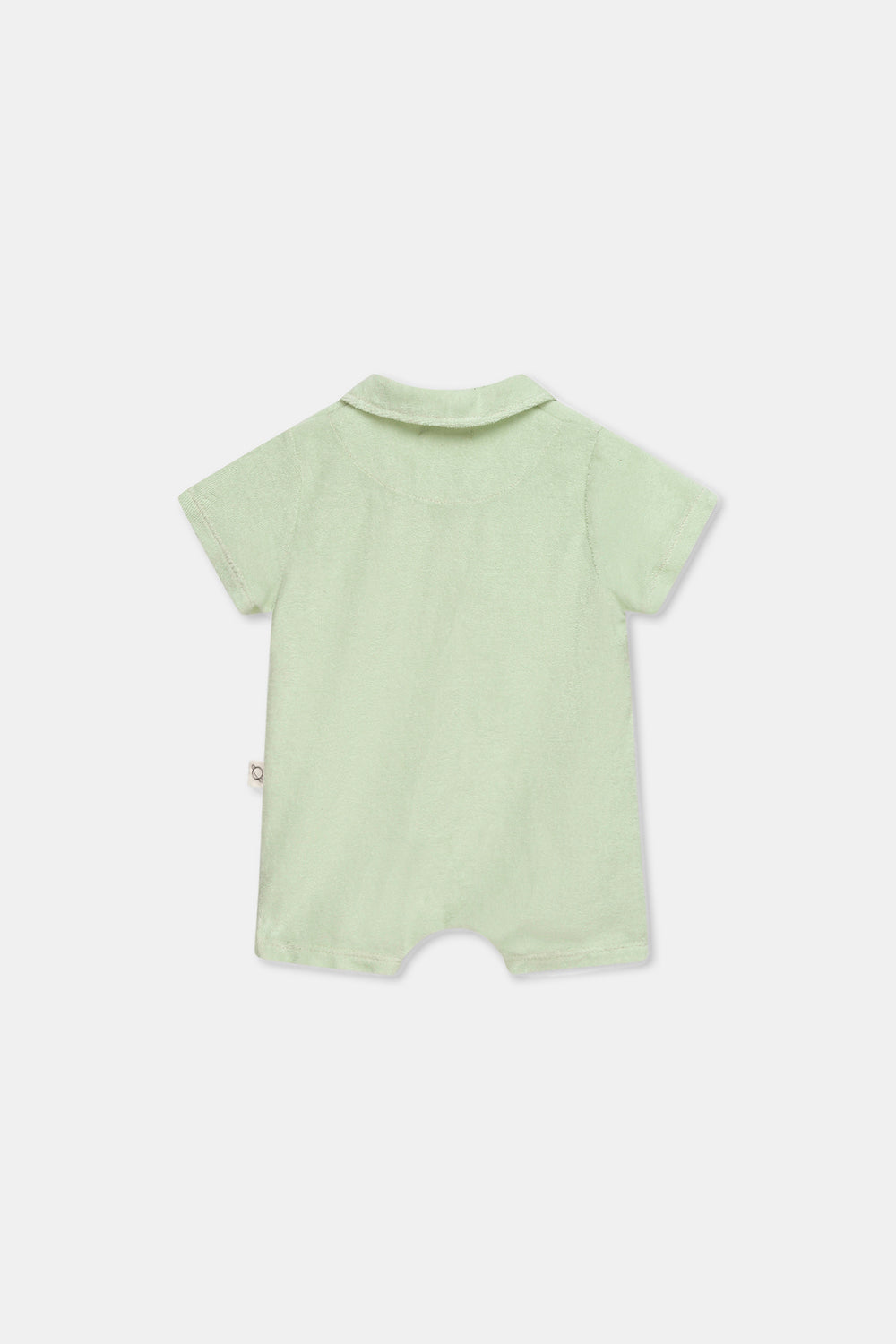Terry polo baby jumpsuit Green