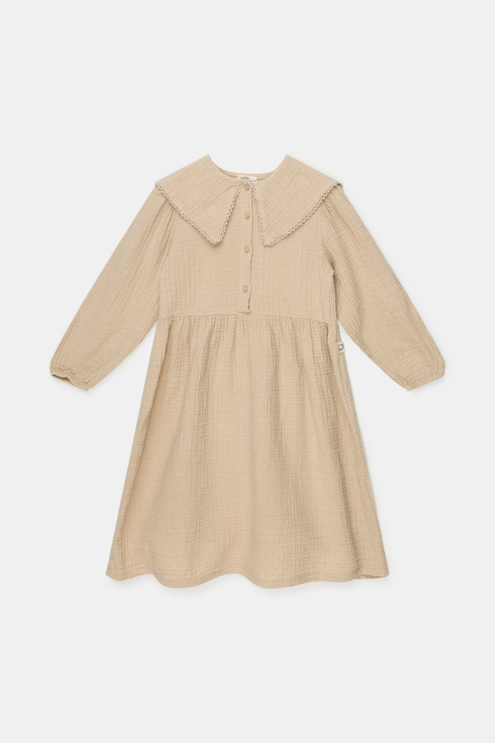 Organic Gauze Dress - Stone – bubblegumkids