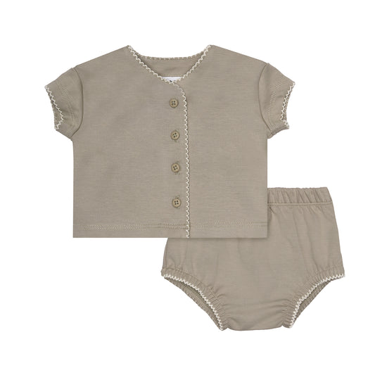 Milano Tank and Cardigan Set Taupe