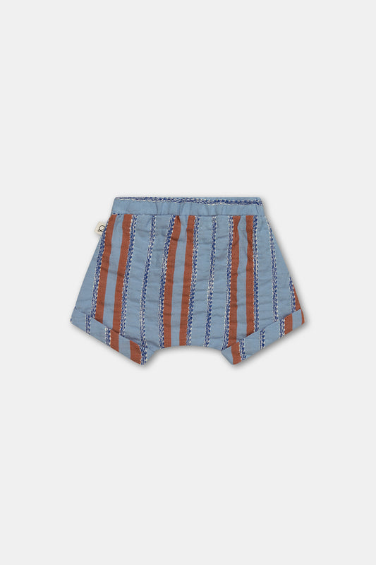 Striped denim baby shorts