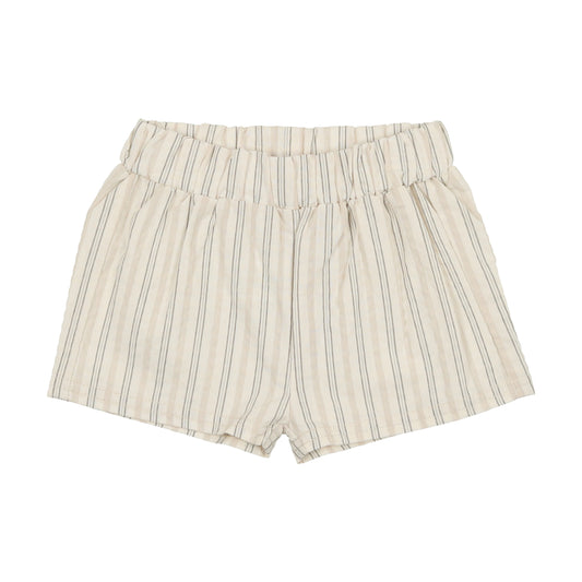 Linen Pull On Shorts Multi Stripe