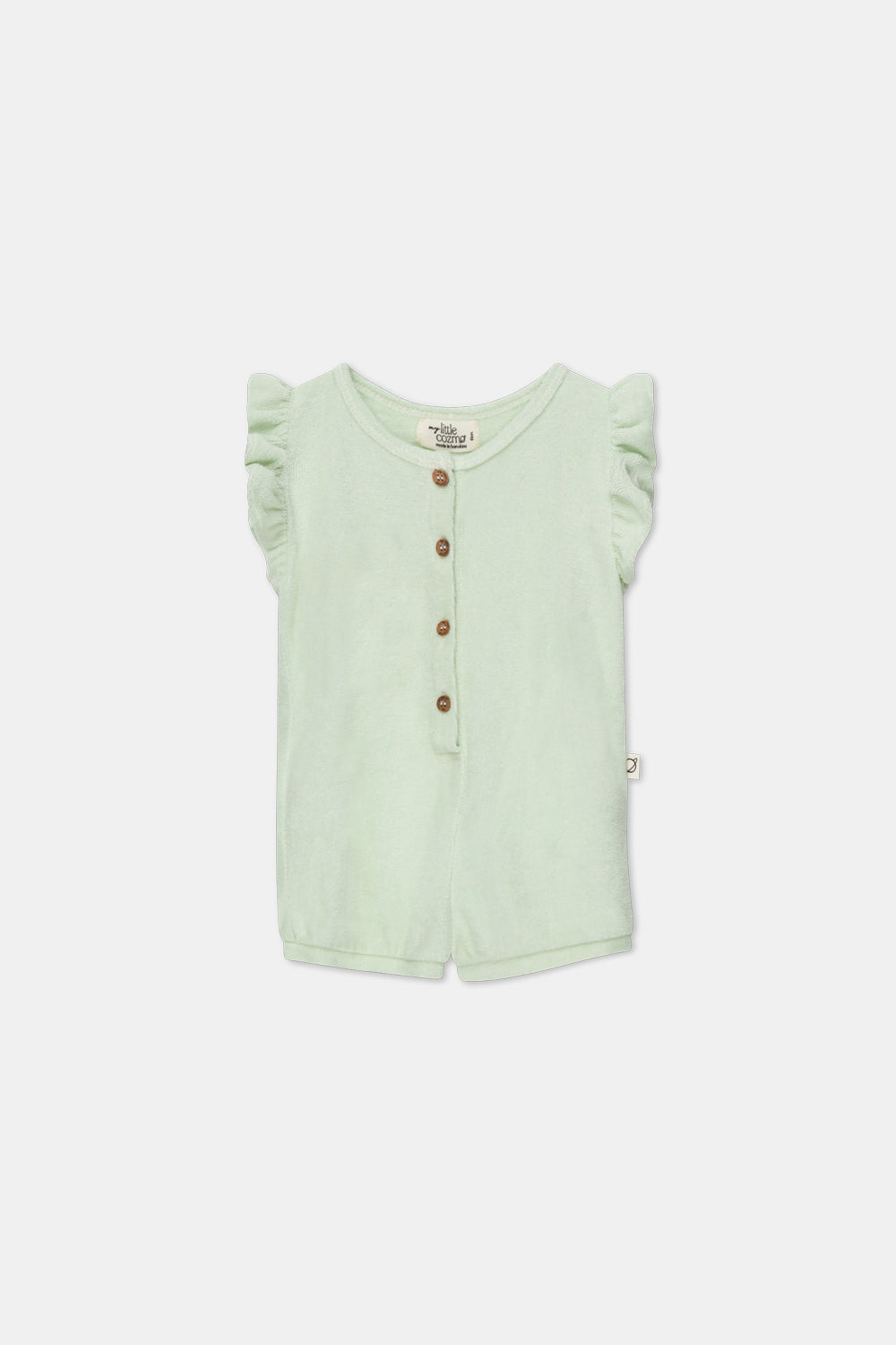 Terry ruffle baby jumpsuit Green