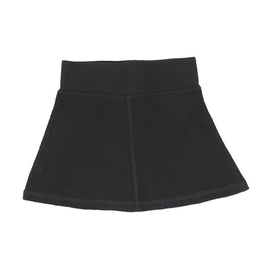 Basic Ribbed Skirt Black